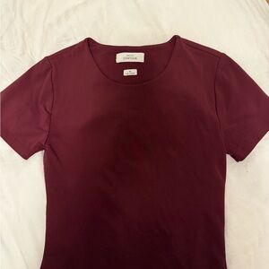 Babaton Deep Burgundy Short Sleeve Contour Tee